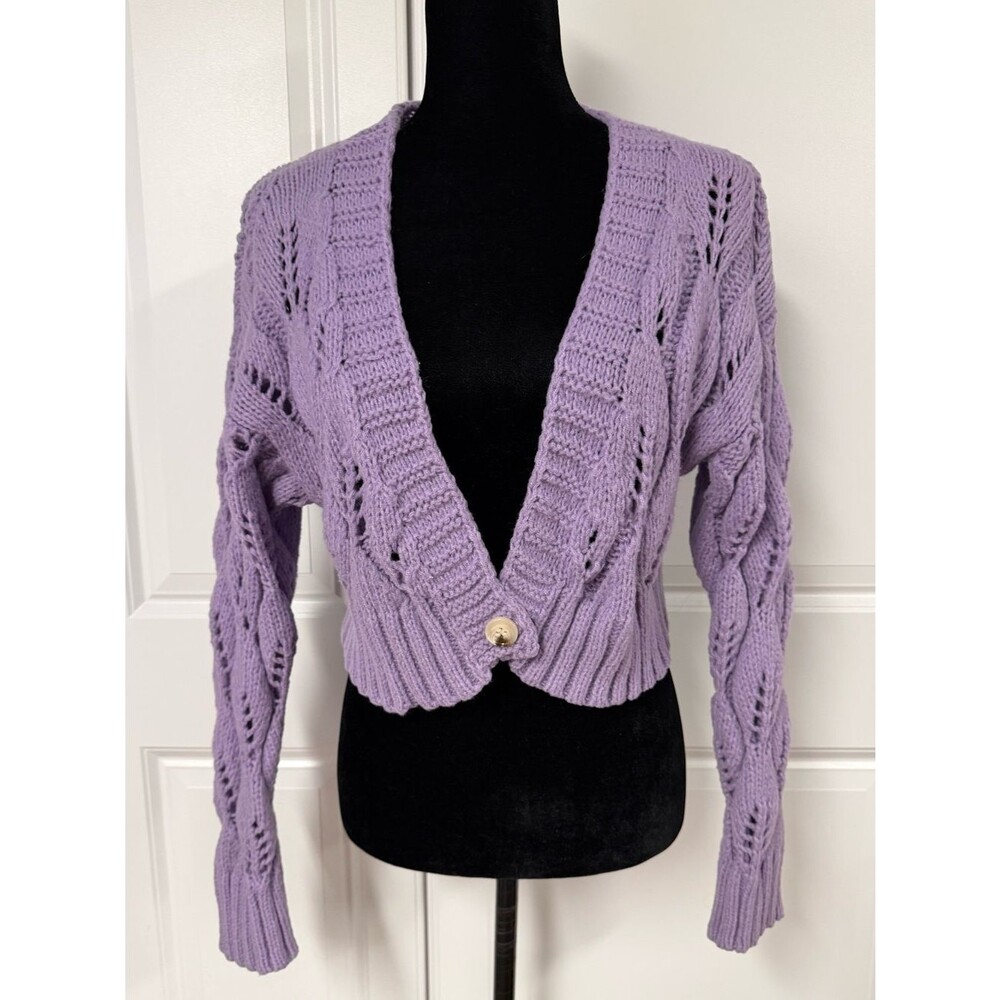 Timing Cropped Open Knit Cardigan
